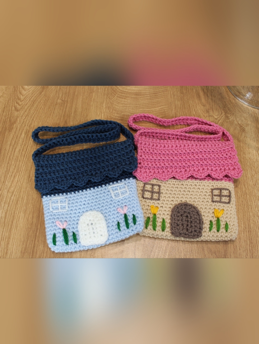 Handmade Kids Cottage Purse - Blue OR Pink